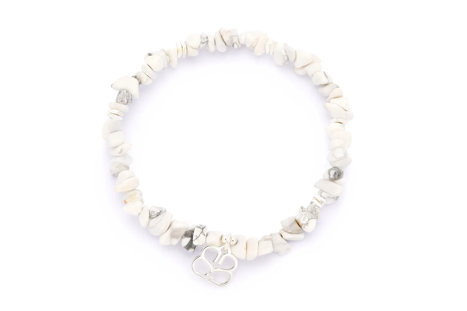 Malolo White Howlite Silver Stacking Bracelet