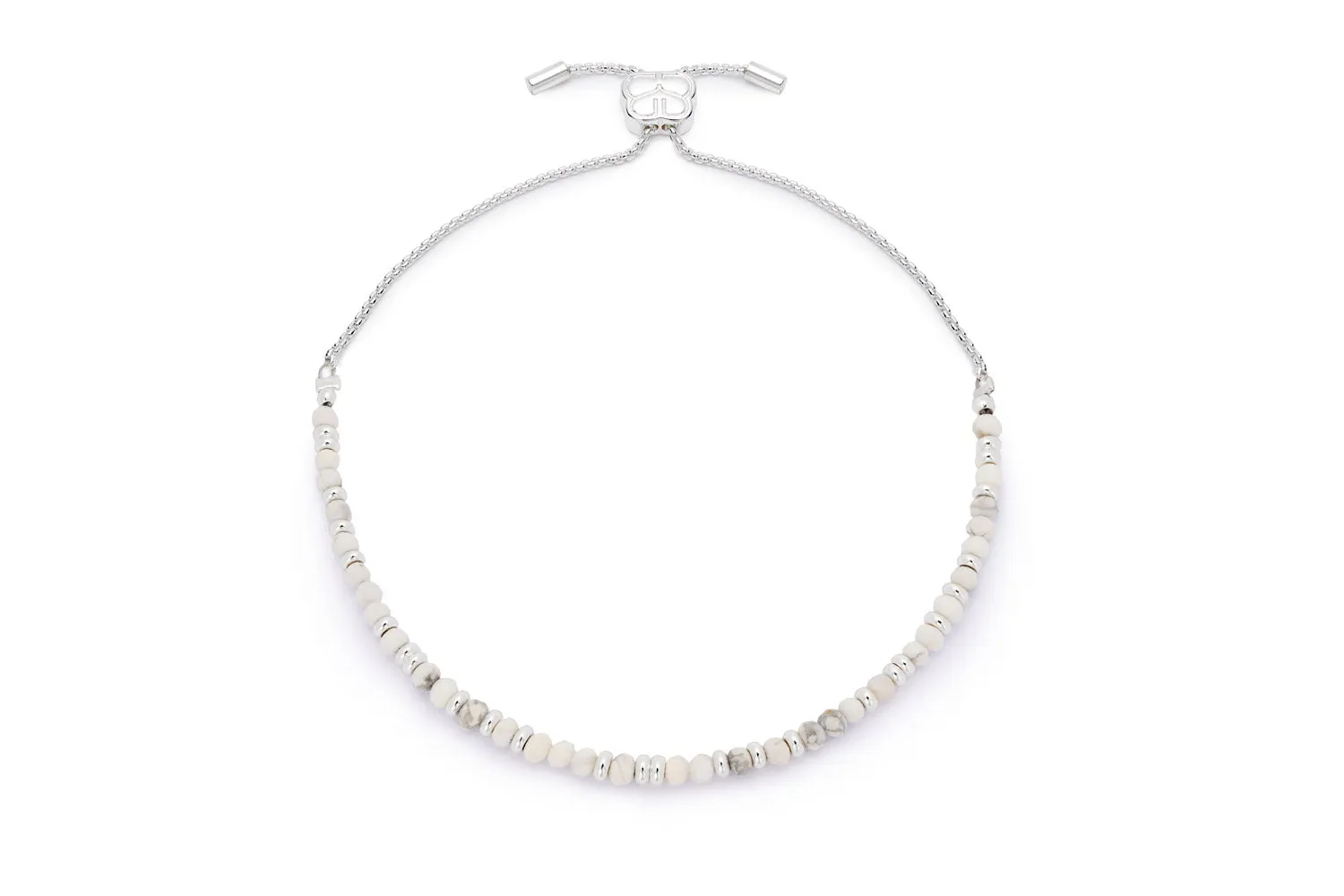 Malolo White Howlite Silver Stacking Bracelet