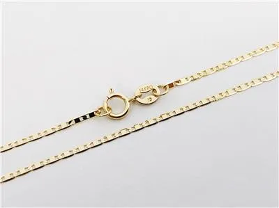 Mariner Anchor Chain 14K Solid Yellow Gold 16" 18" 20" - 1.2mm - Layer Necklace, Minimalist Chain, Flat Chain, For Women, Genuine 14K Gold