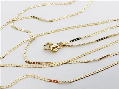 Mariner Anchor Chain 14K Solid Yellow Gold 16" 18" 20" - 1.2mm - Layer Necklace, Minimalist Chain, Flat Chain, For Women, Genuine 14K Gold