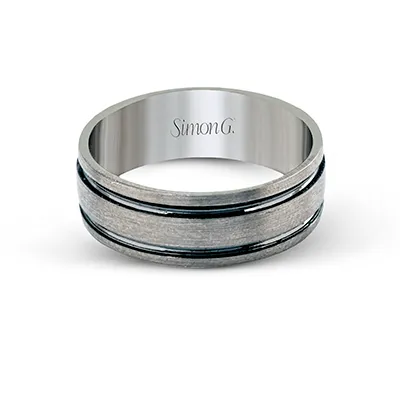 Matte Twin Grooved Wedding Band - 7mm