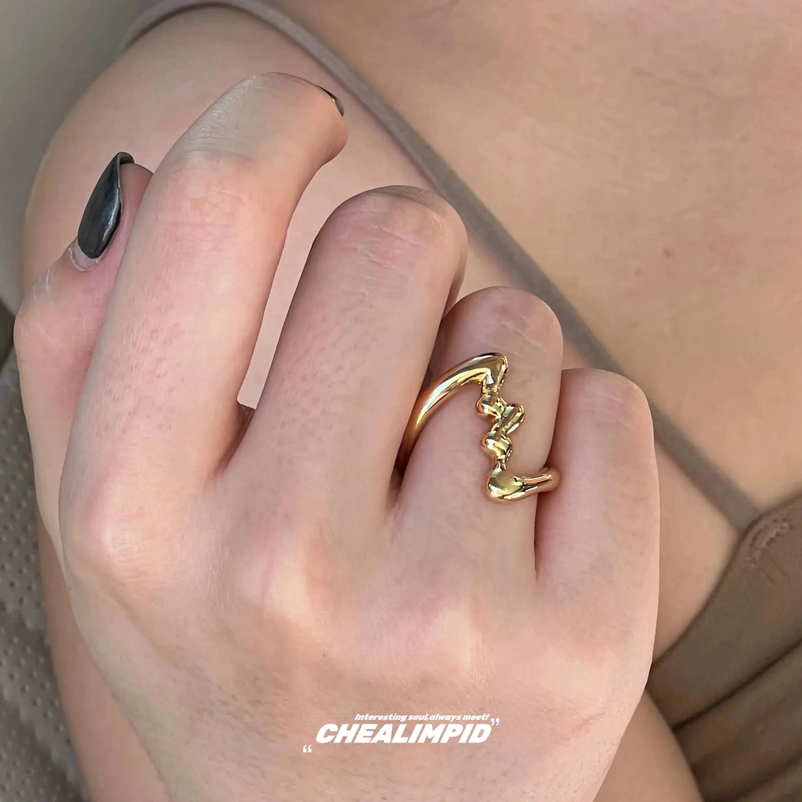 MAYTRENDS  - Modern Wave Design Rings