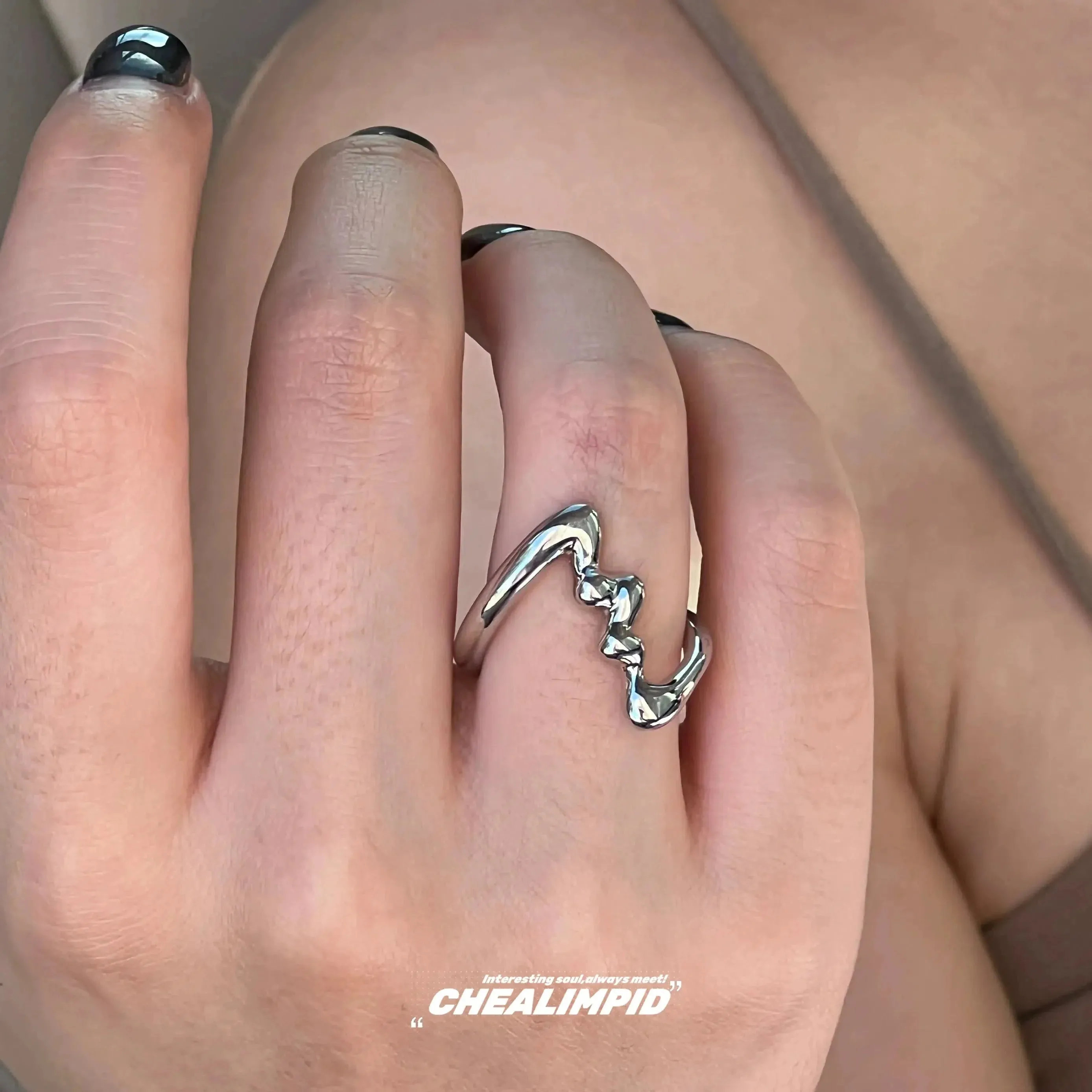MAYTRENDS  - Modern Wave Design Rings