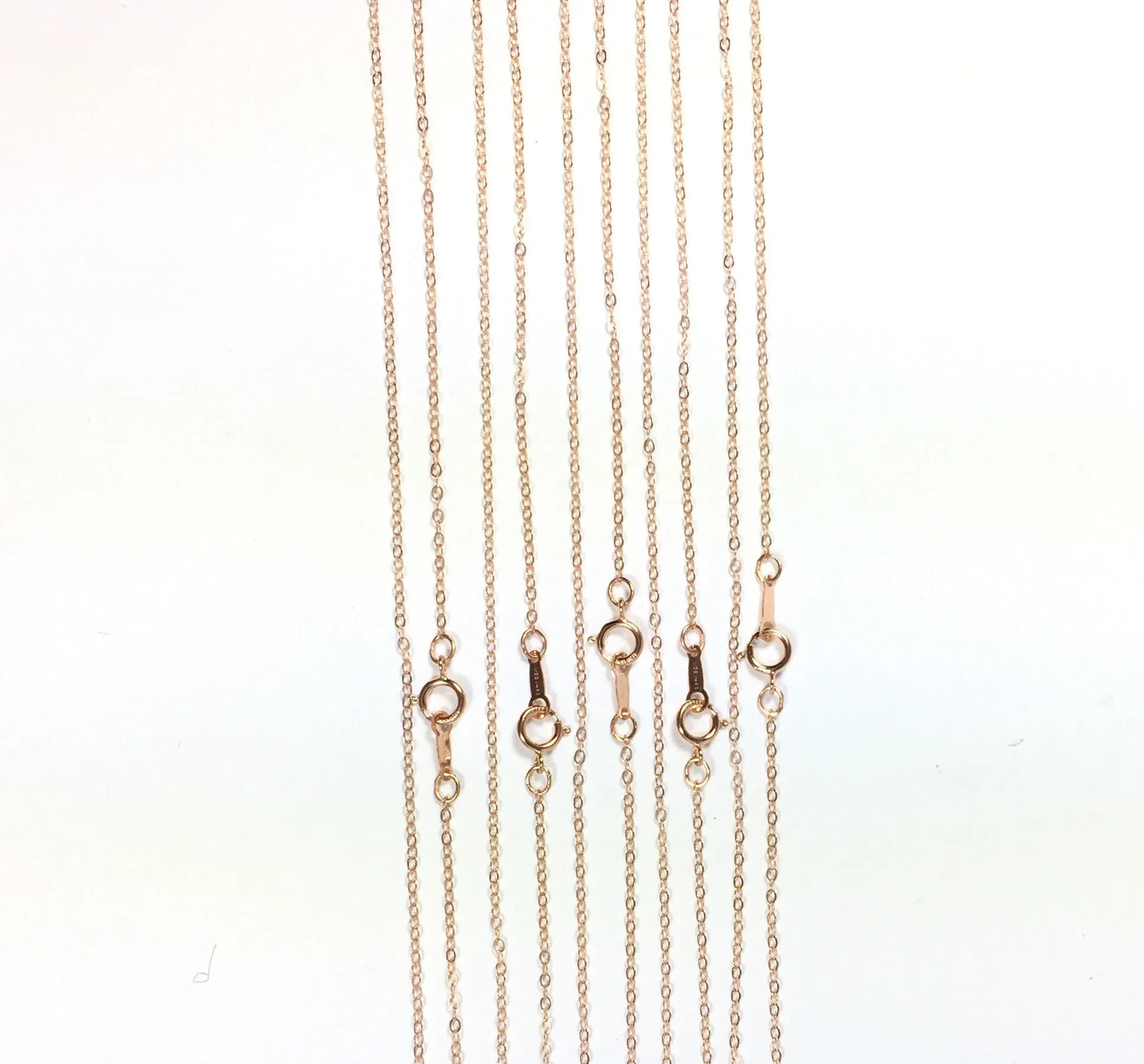 minimalist chain, 14K  rosegold fill, bridesmaid gift, Rose Gold, 1.3mm hammered cable, 18 inches, spring clasp, sturdy construction, 5 pack
