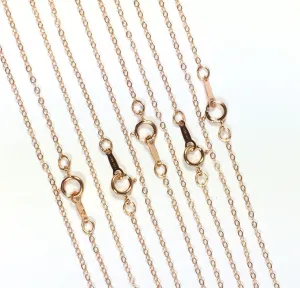 minimalist chain, 14K  rosegold fill, bridesmaid gift, Rose Gold, 1.3mm hammered cable, 18 inches, spring clasp, sturdy construction, 5 pack