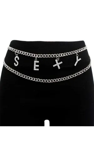 Minimalist Crystal Inlaid Hollow SEXY Chain Belt