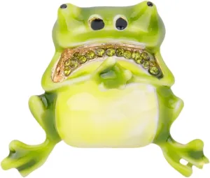 MLEPU Cute Frog Animal Brooch Pin for Women Girls Teenagers Rhinestone Enamel Fashion Cartoon Green Brooch Pin Lapel Pin Clothing Accessories Holiday Party Jewelry Gifts