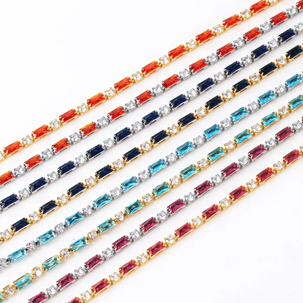 Moderate Luxury Chain Cube Geometric Copper Electroplating Necklaces