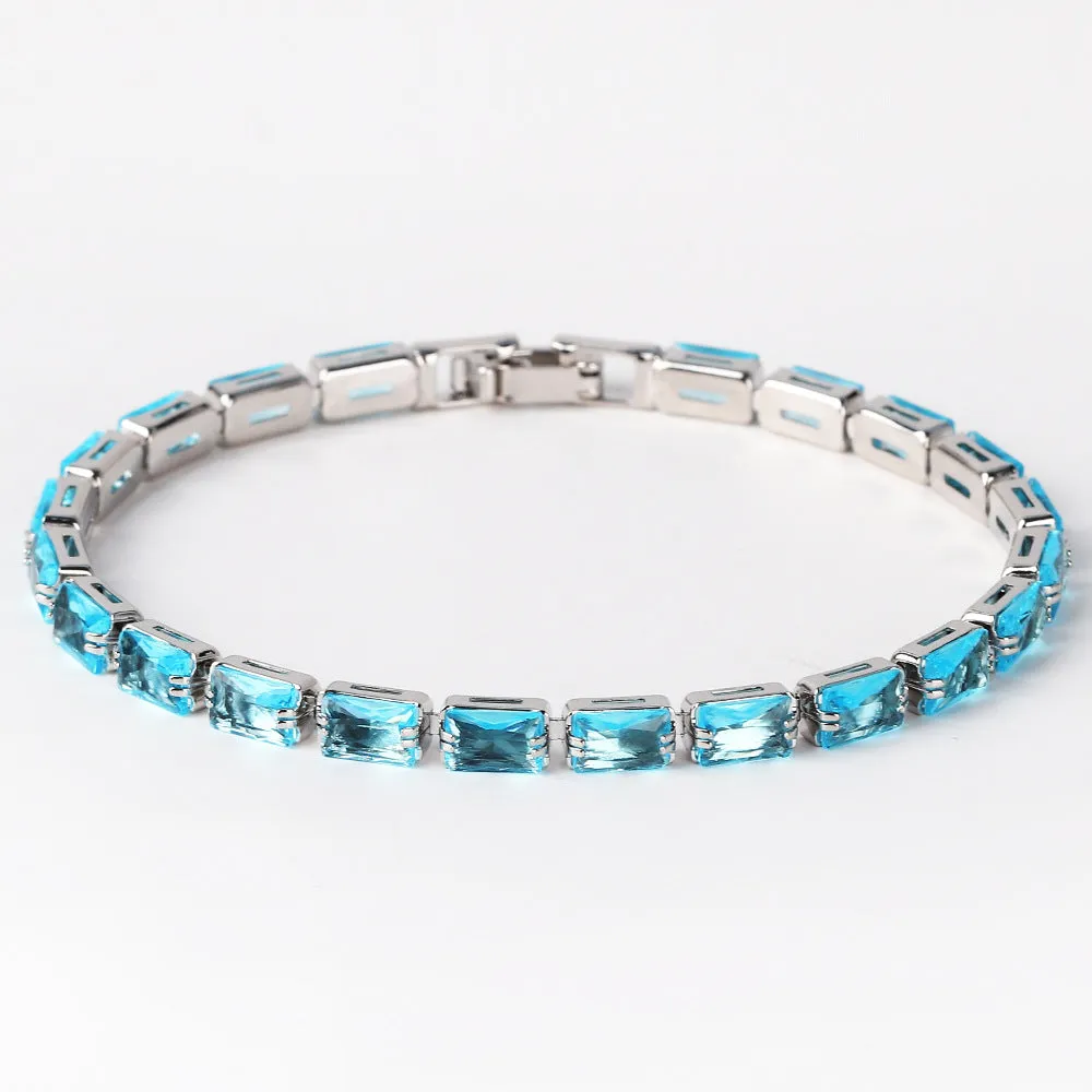 Moderate Luxury Chain Cube Geometric Zircon Electroplating Necklaces