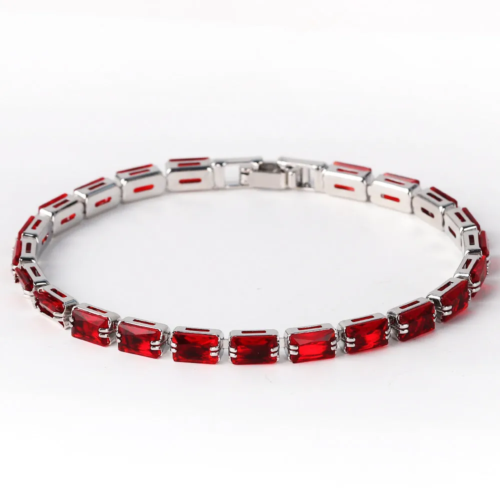 Moderate Luxury Chain Cube Geometric Zircon Electroplating Necklaces