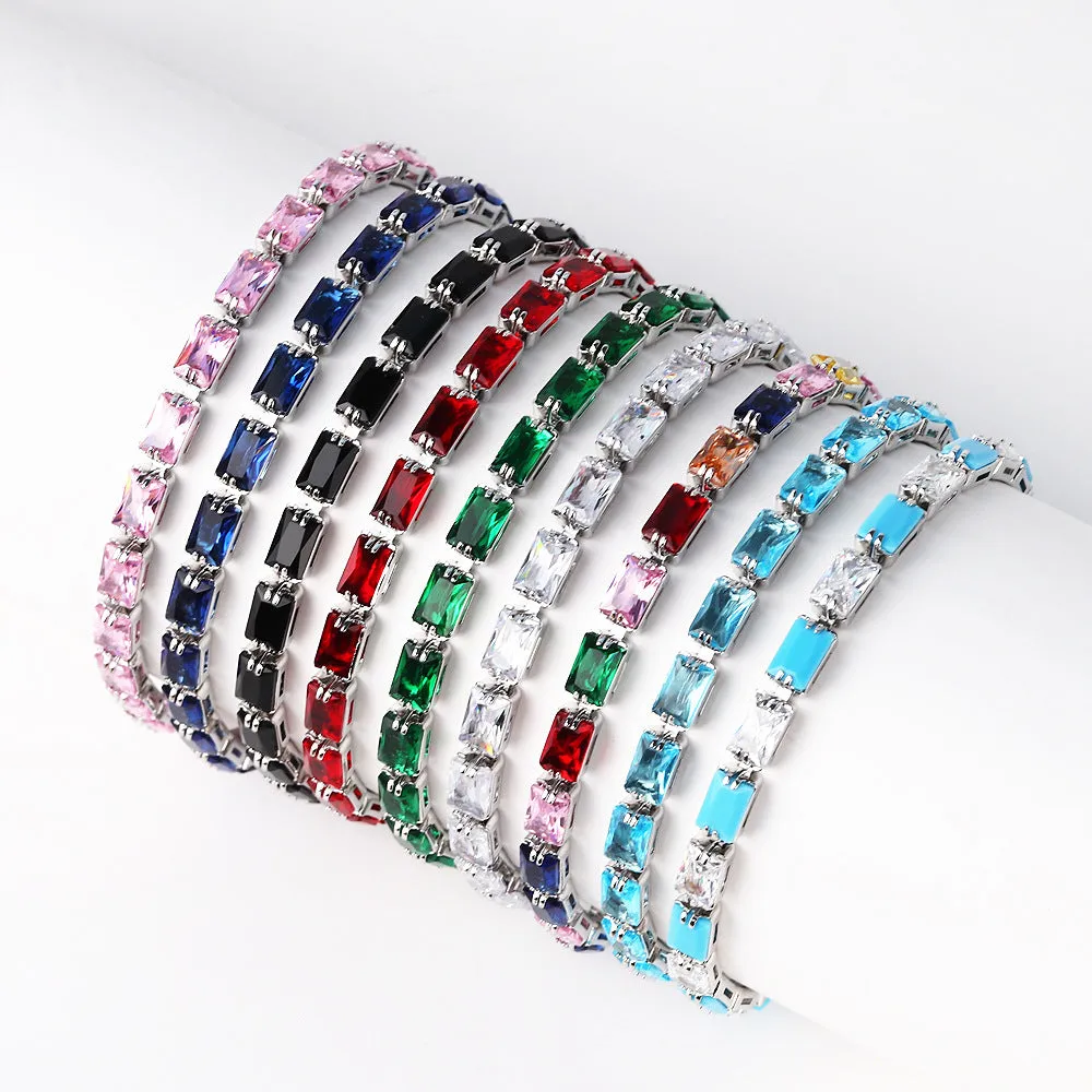 Moderate Luxury Chain Cube Geometric Zircon Electroplating Necklaces