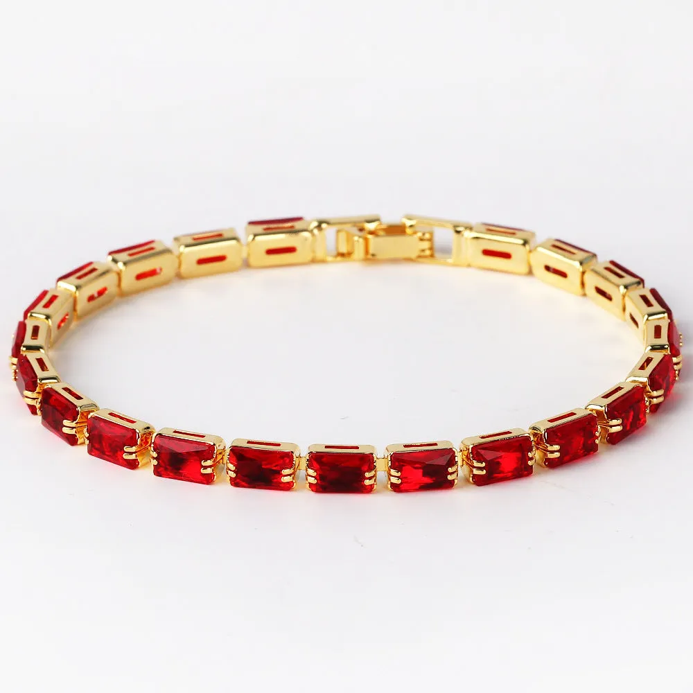 Moderate Luxury Chain Cube Geometric Zircon Electroplating Necklaces