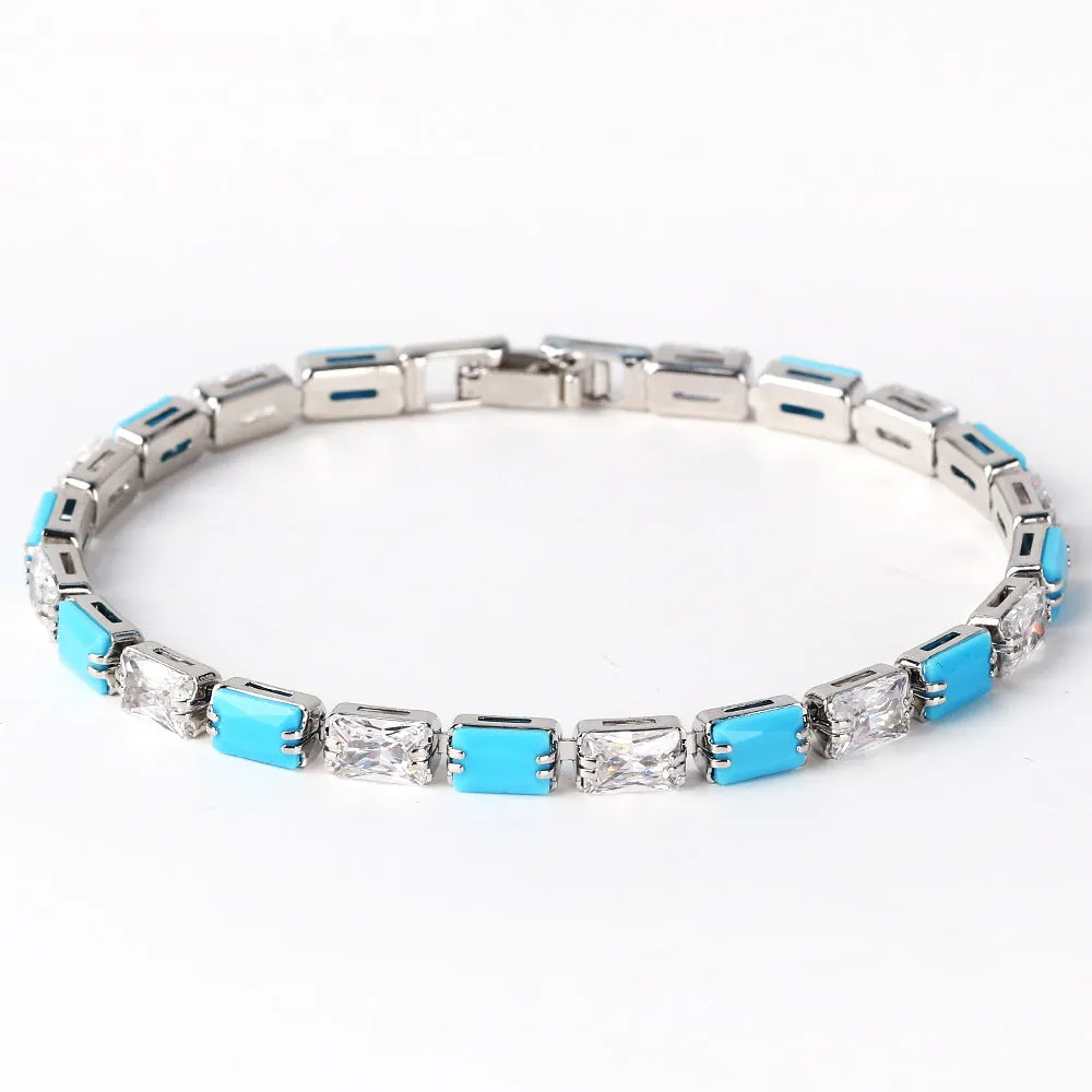 Moderate Luxury Chain Cube Geometric Zircon Electroplating Necklaces