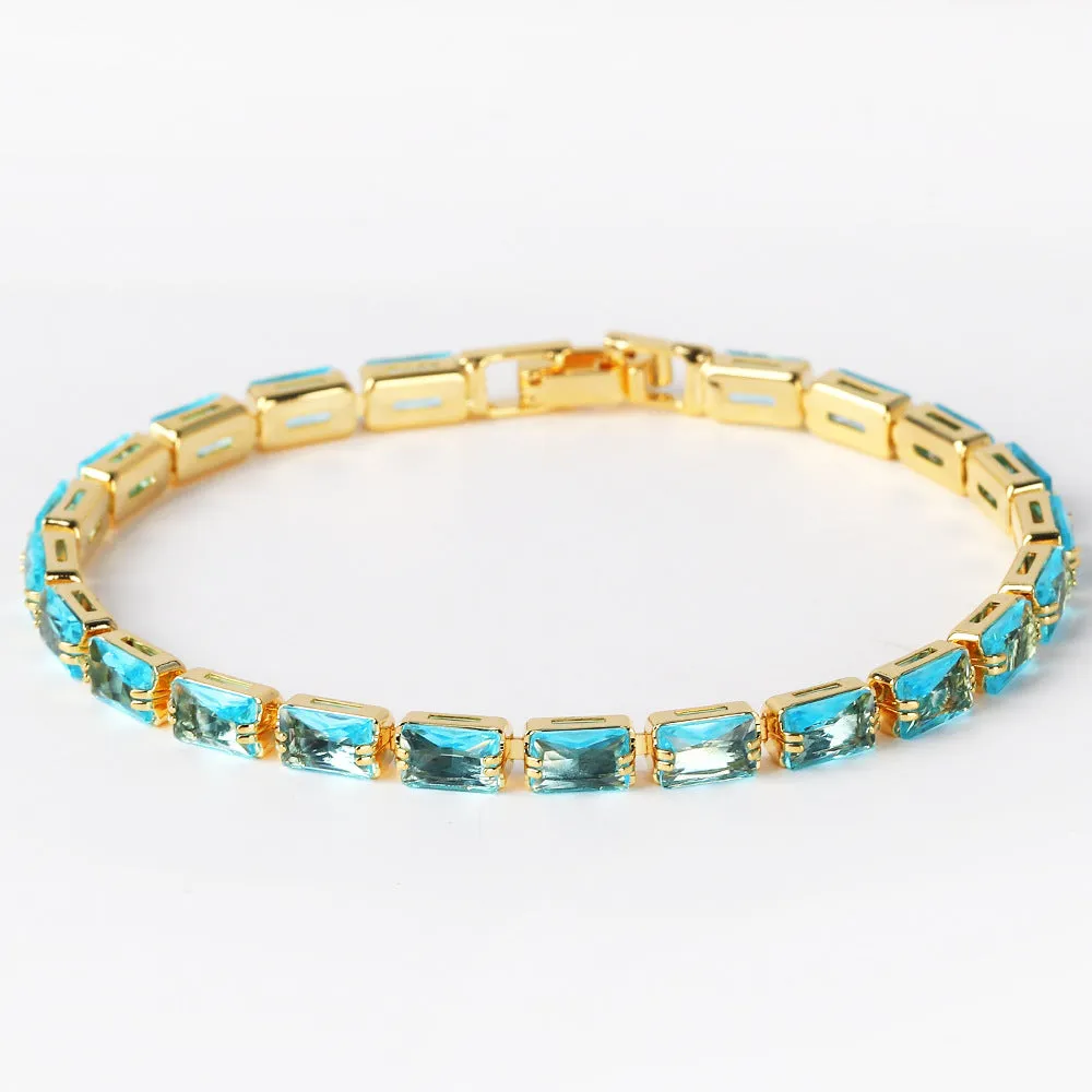 Moderate Luxury Chain Cube Geometric Zircon Electroplating Necklaces