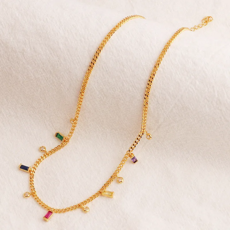 Moderate Luxury Quadrilateral Geometric Zircon Necklaces