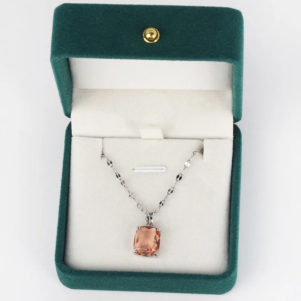 Moderate Luxury Titanium Steel Diamond Inlay Necklaces