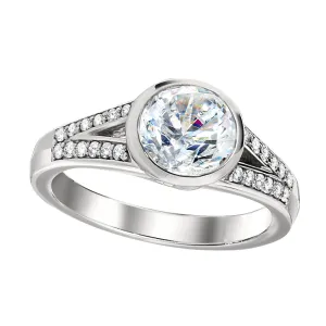Modern Bezel Diamond Band Engagement Rings