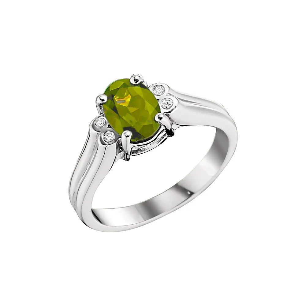 Modern Garnet and Diamond Ring