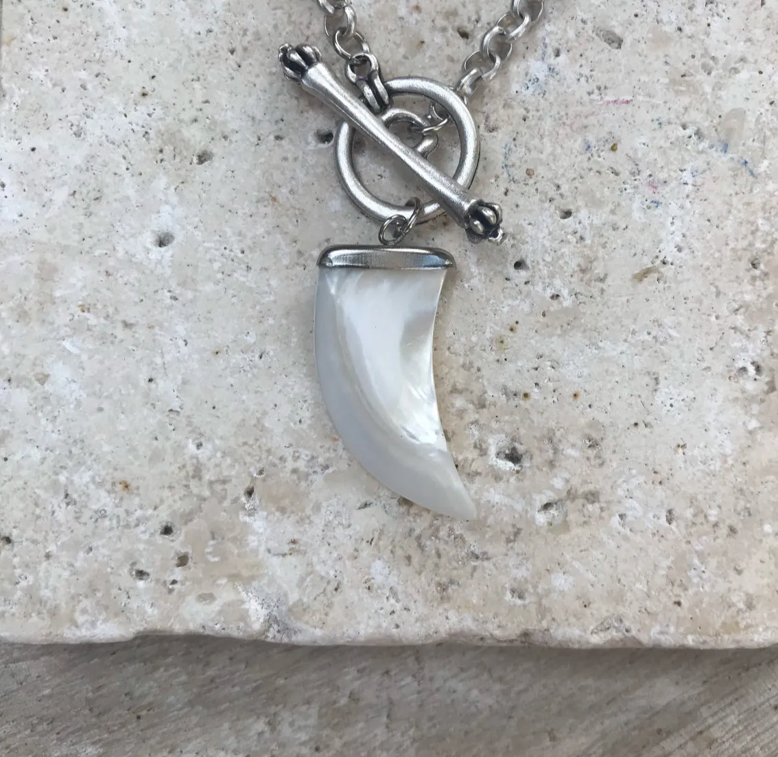 Mother of Pearl Horn Necklace