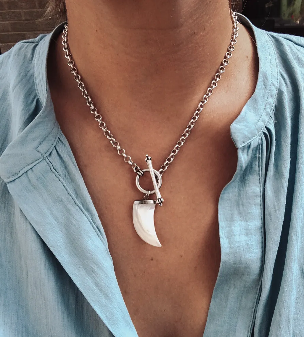 Mother of Pearl Horn Necklace