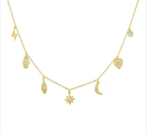 Multi Charms Necklace - Gold