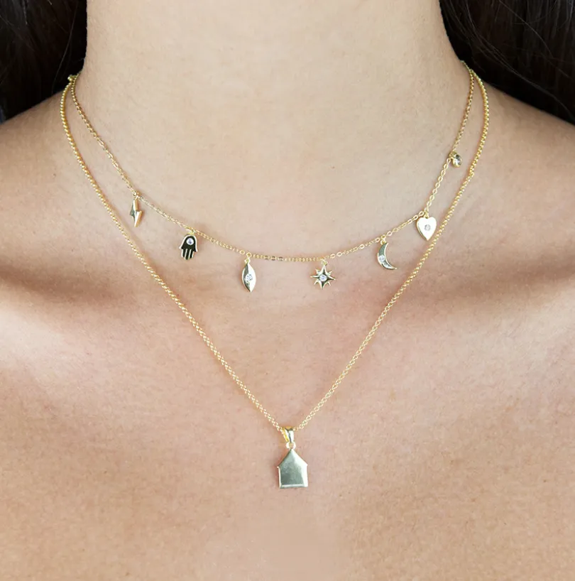 Multi Charms Necklace - Gold