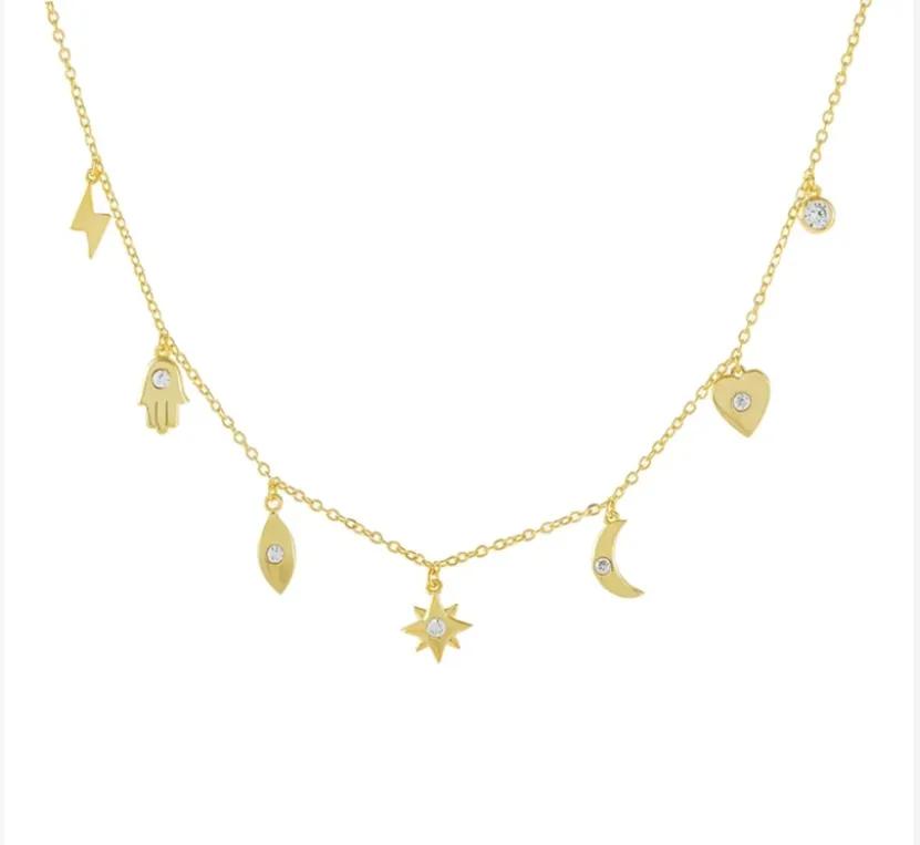 Multi Charms Necklace - Gold