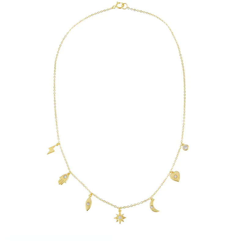 Multi Charms Necklace - Gold