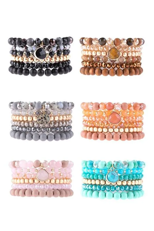 MULTI LINE BEADED BRACELET
