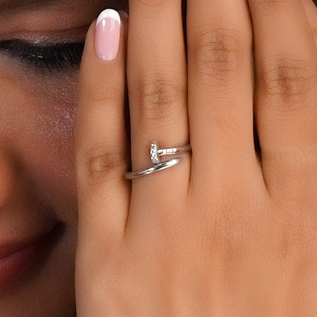 Nailed 925 Sterling Silver Zircon Ring