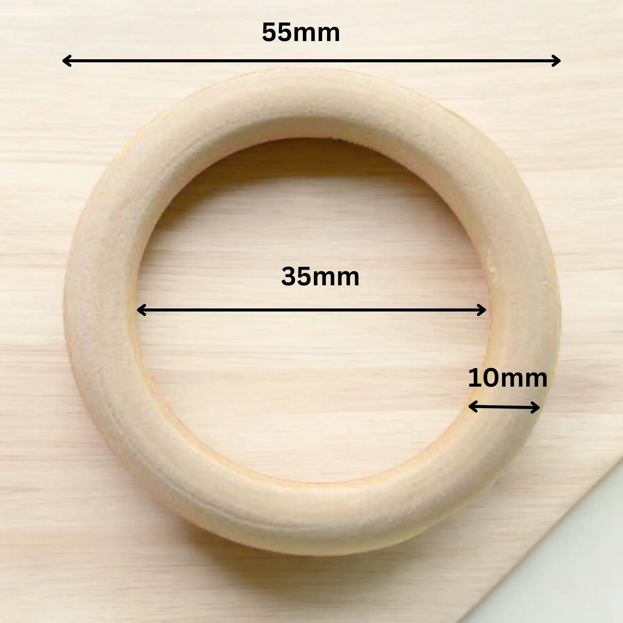 Natural Raw Unfinished Wooden Rings | 55mm