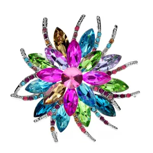 New Arrival Crystal Flower Brooches For Women