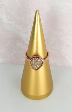 ODELE OPAL TEARDROP RING IN ROSE GOLD