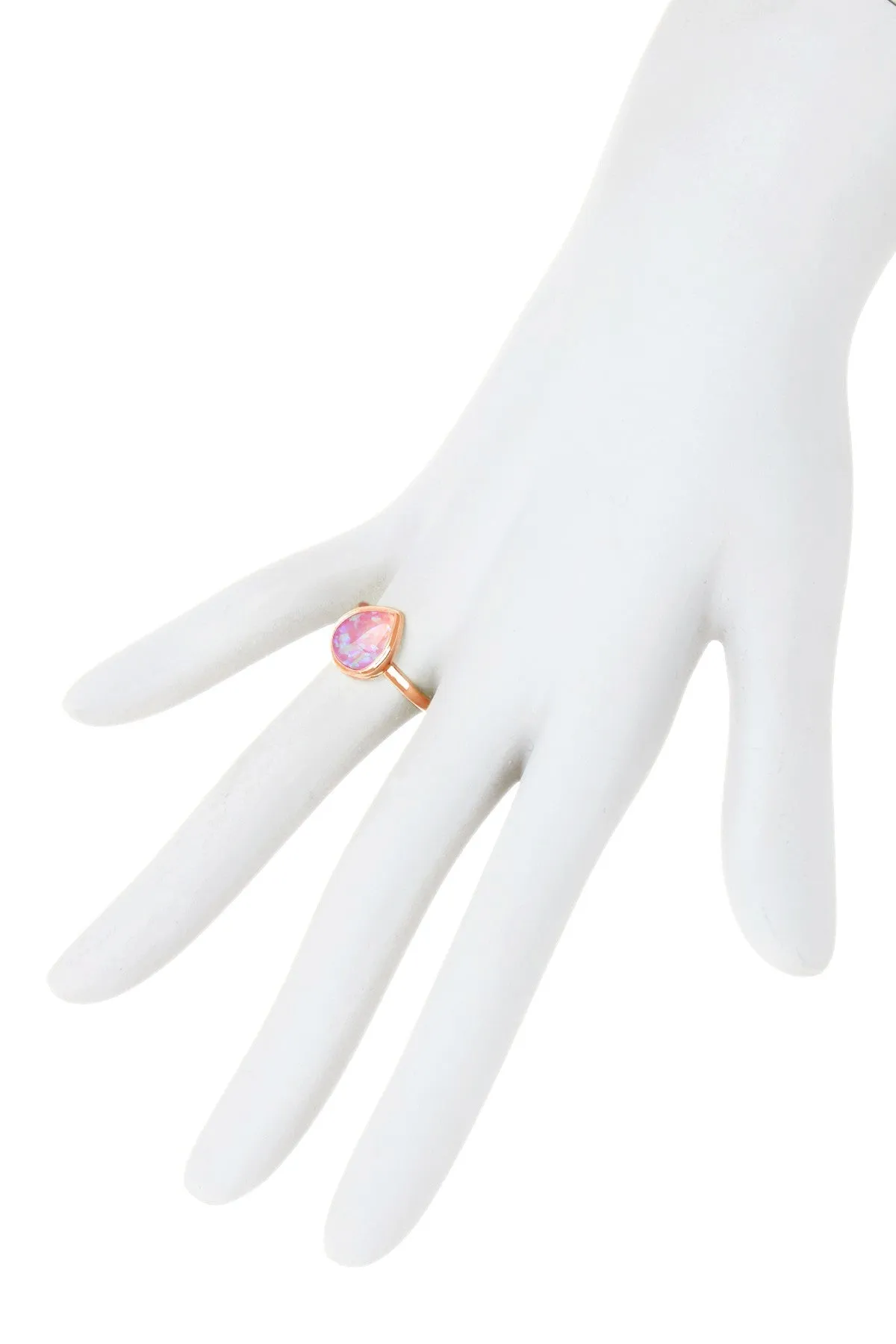ODELE OPAL TEARDROP RING IN ROSE GOLD