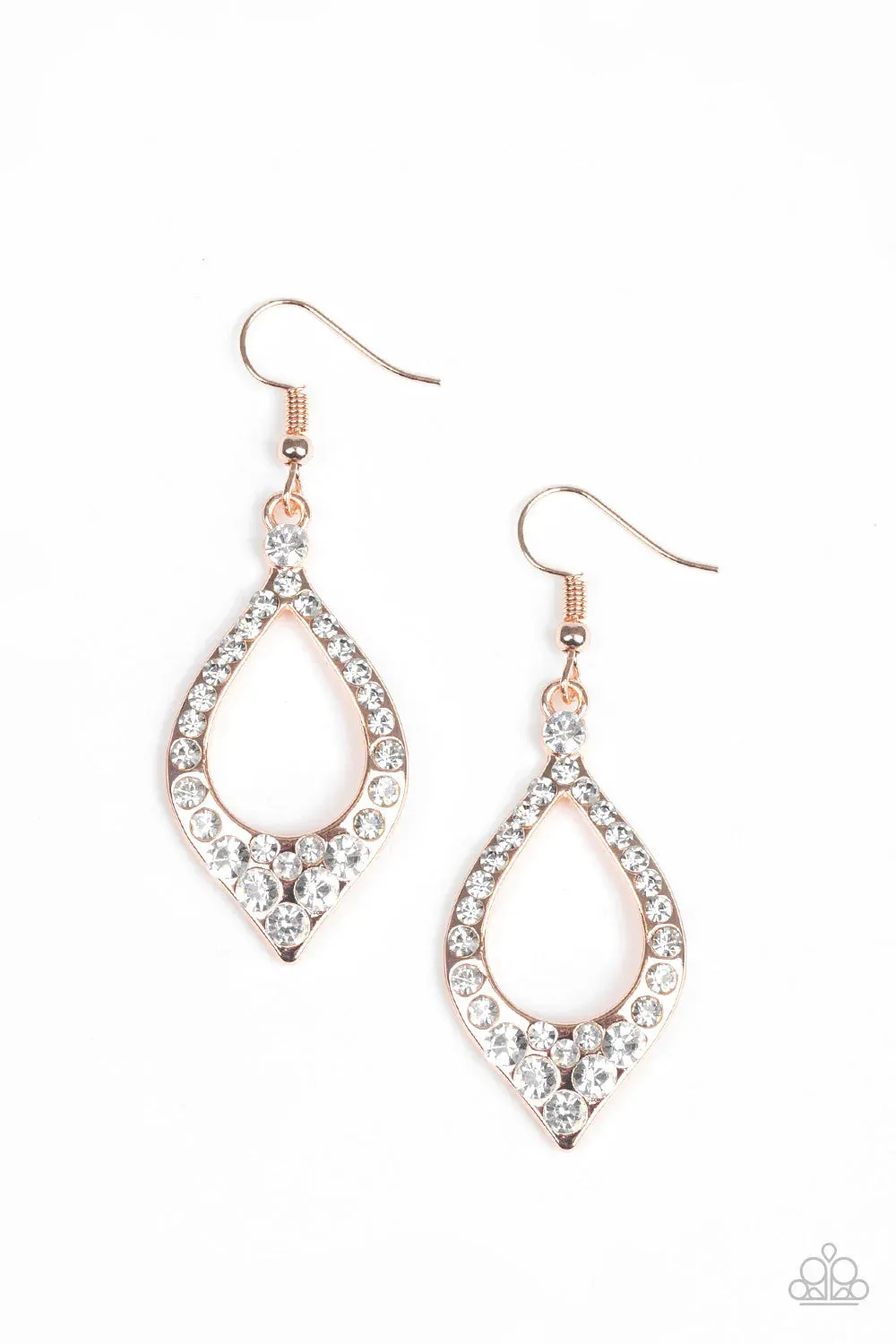 Paparazzi Earring ~ Finest First Lady - Rose Gold