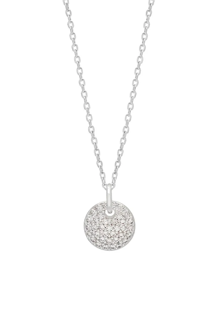 Pave Disc Necklace