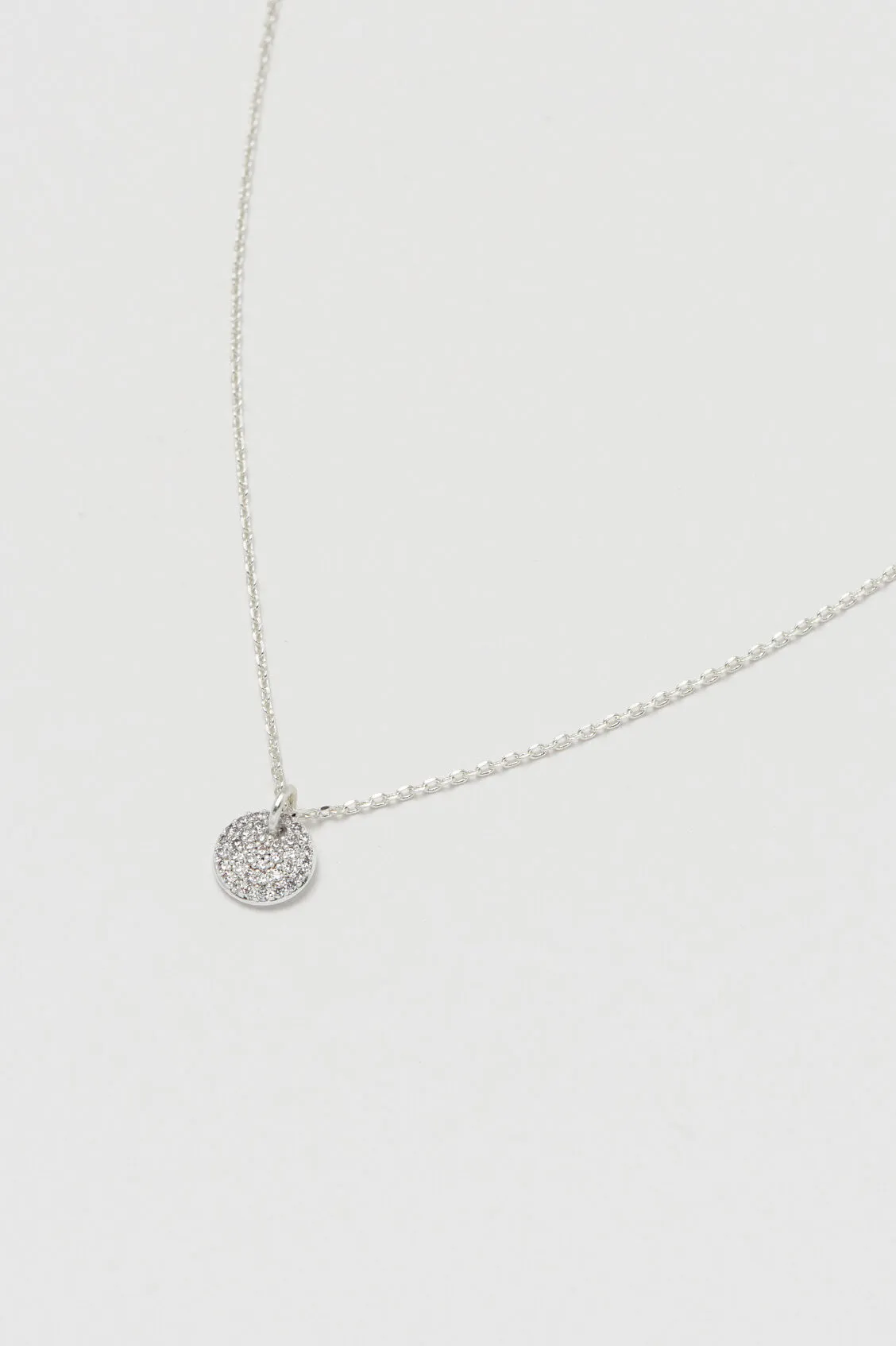 Pave Disc Necklace