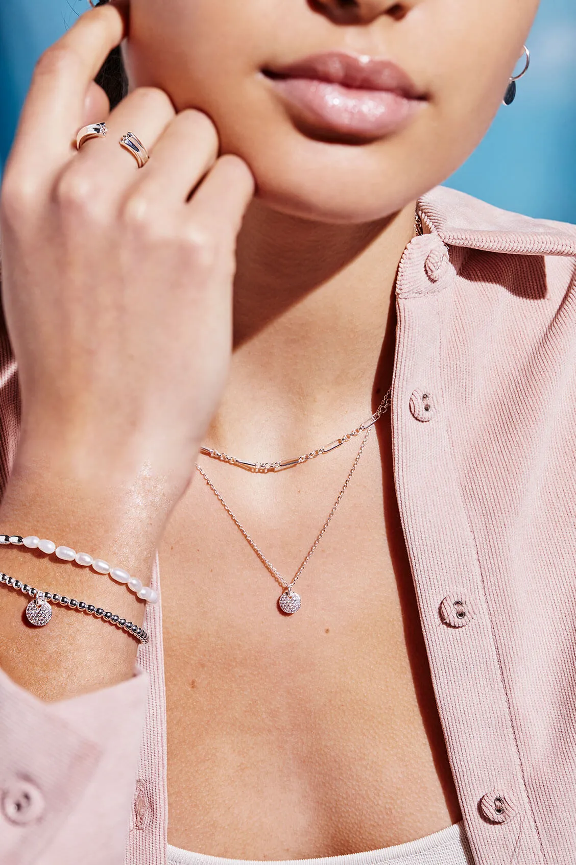 Pave Disc Necklace