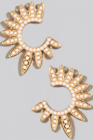 Pearl Crescent Earrings