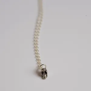 Petite Skull Layering Necklace in Sterling Silver / Ready to ship