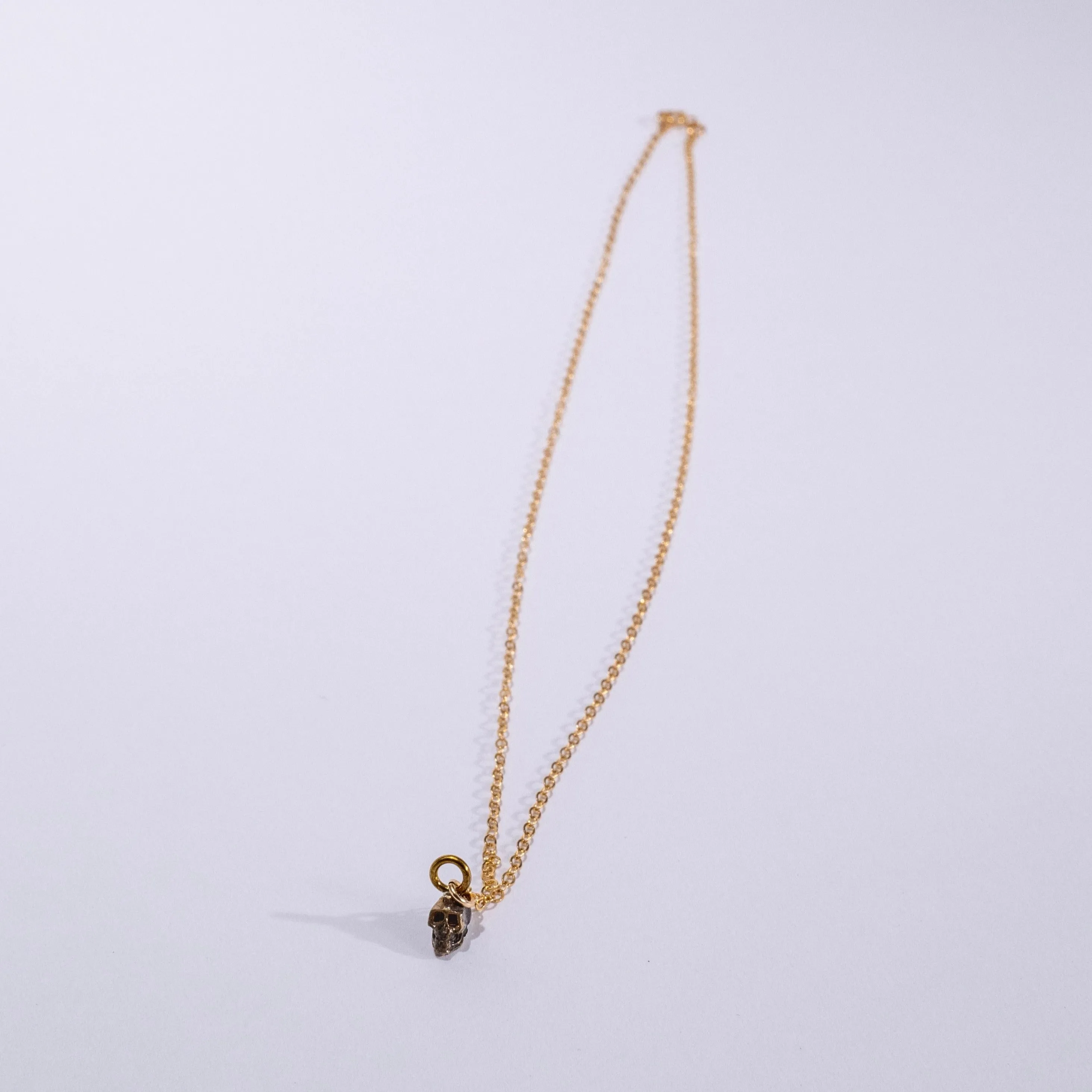 Petite Skull Layering Necklace in Sterling Silver / Ready to ship
