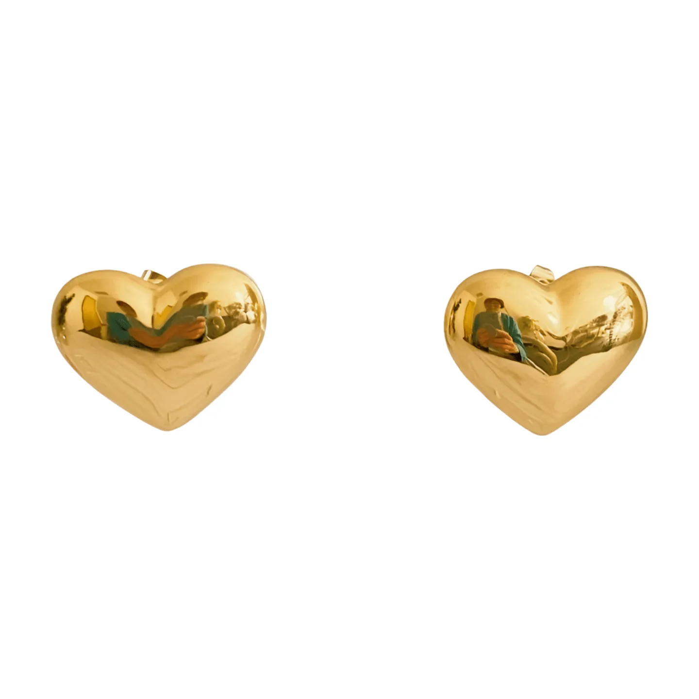 Polish My Heart Stud Earrings - Gold
