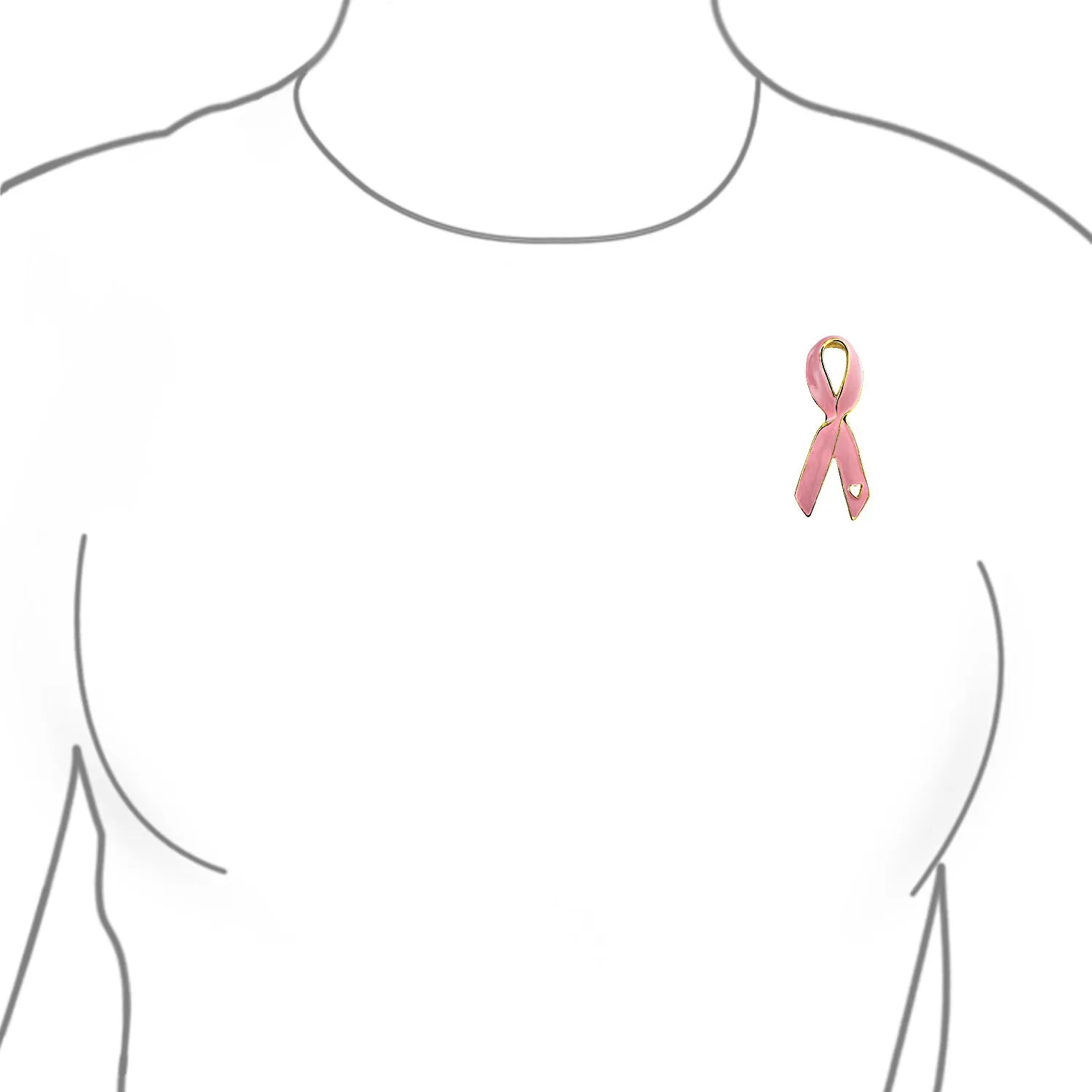 Prevention Pink Ribbon Breast Cancer Survivor Brooche Pin Gold Heart Accessory