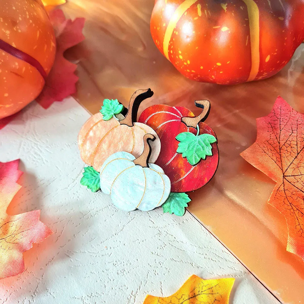 Pumpkin Patch Brooch by Cherryloco