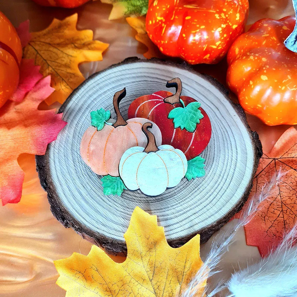 Pumpkin Patch Brooch by Cherryloco