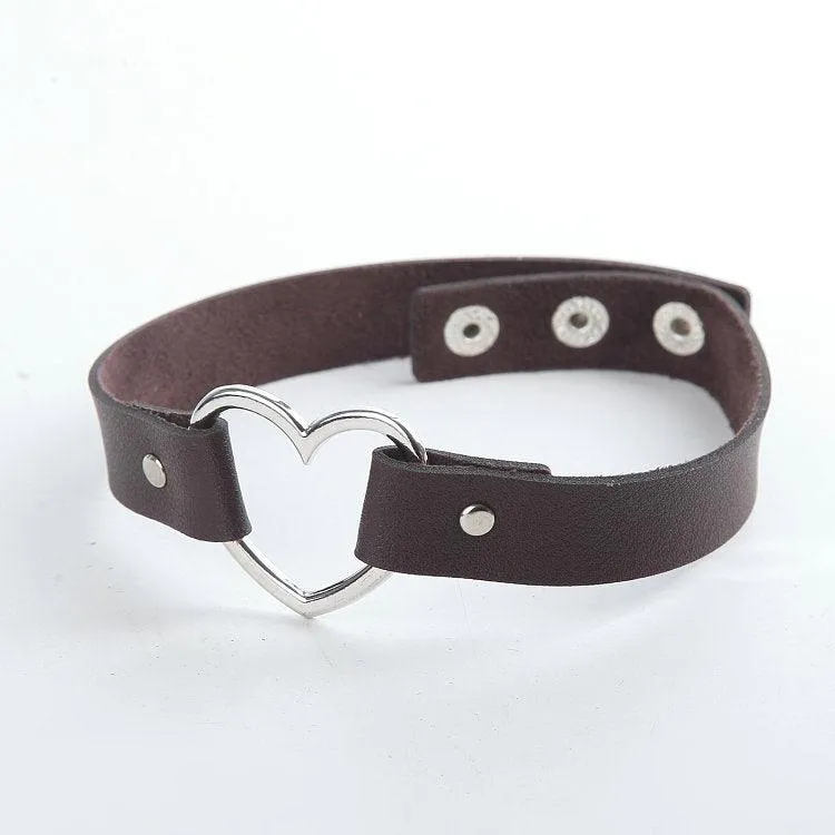 Punk leather necklace