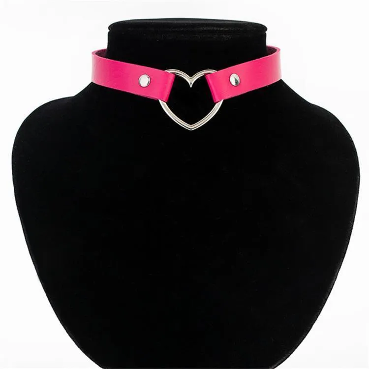 Punk leather necklace