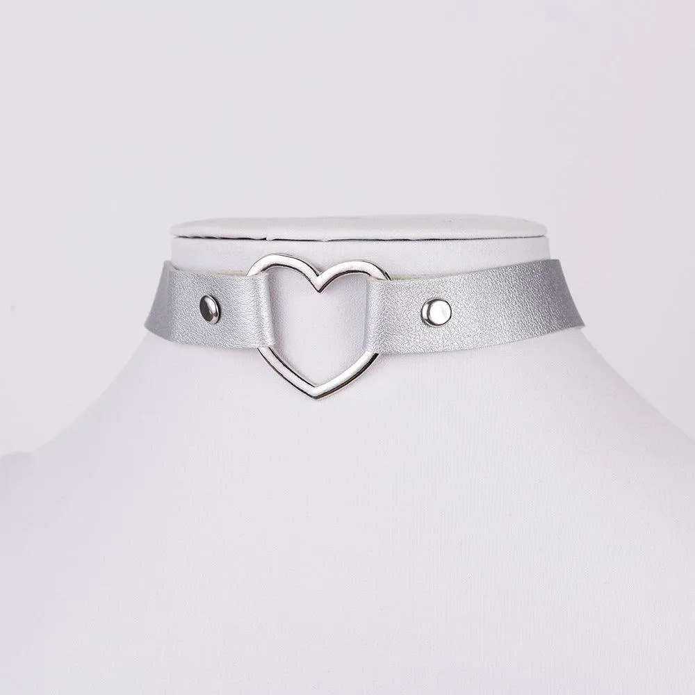 Punk leather necklace
