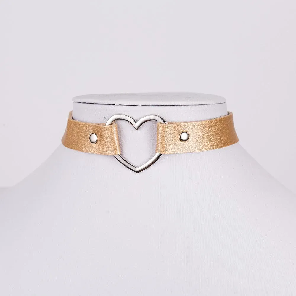 Punk leather necklace