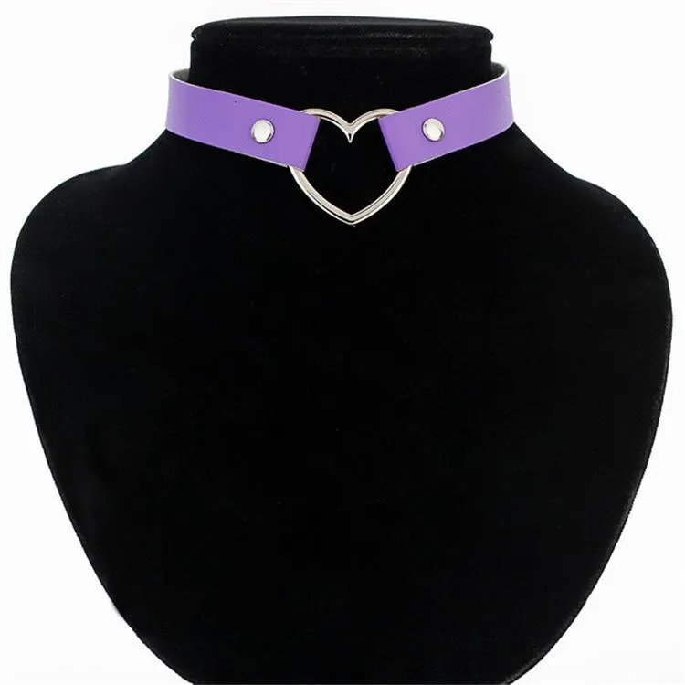 Punk leather necklace
